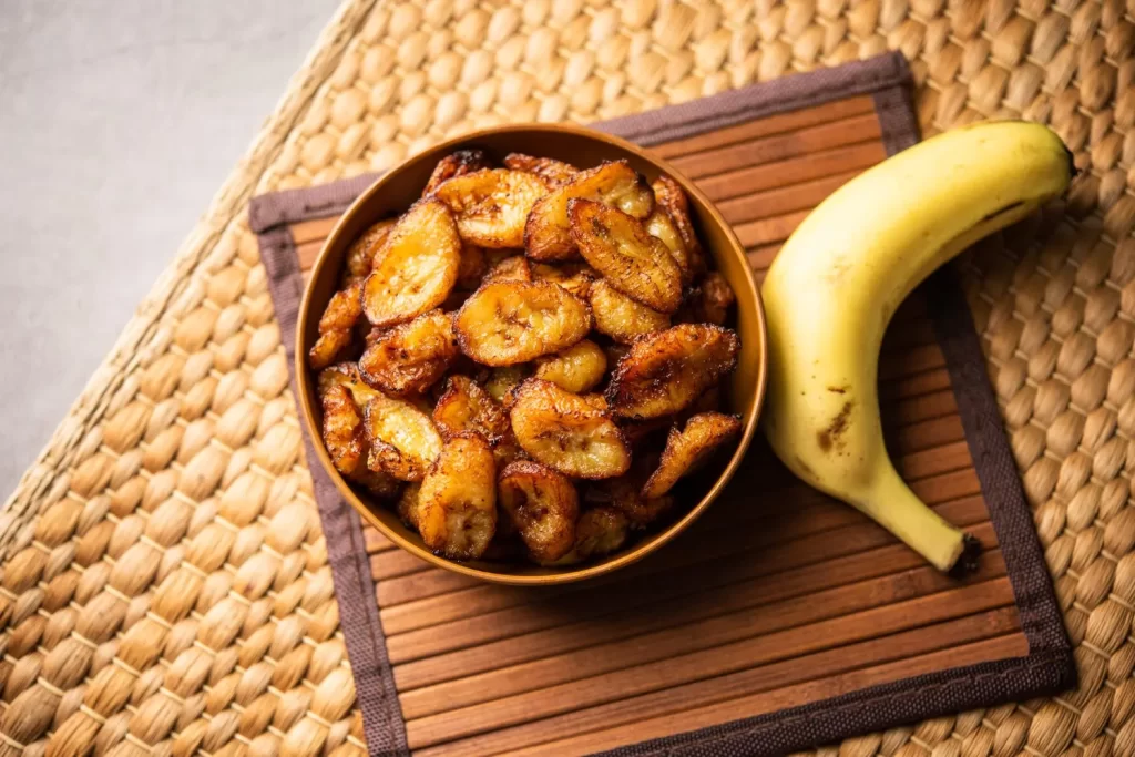 Fried plantains- High protein peanut butter.