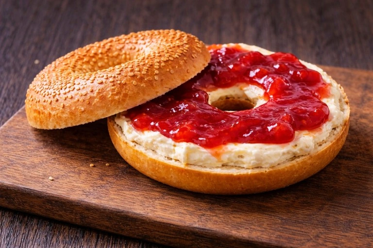Honey & Saffron Jam Bagel