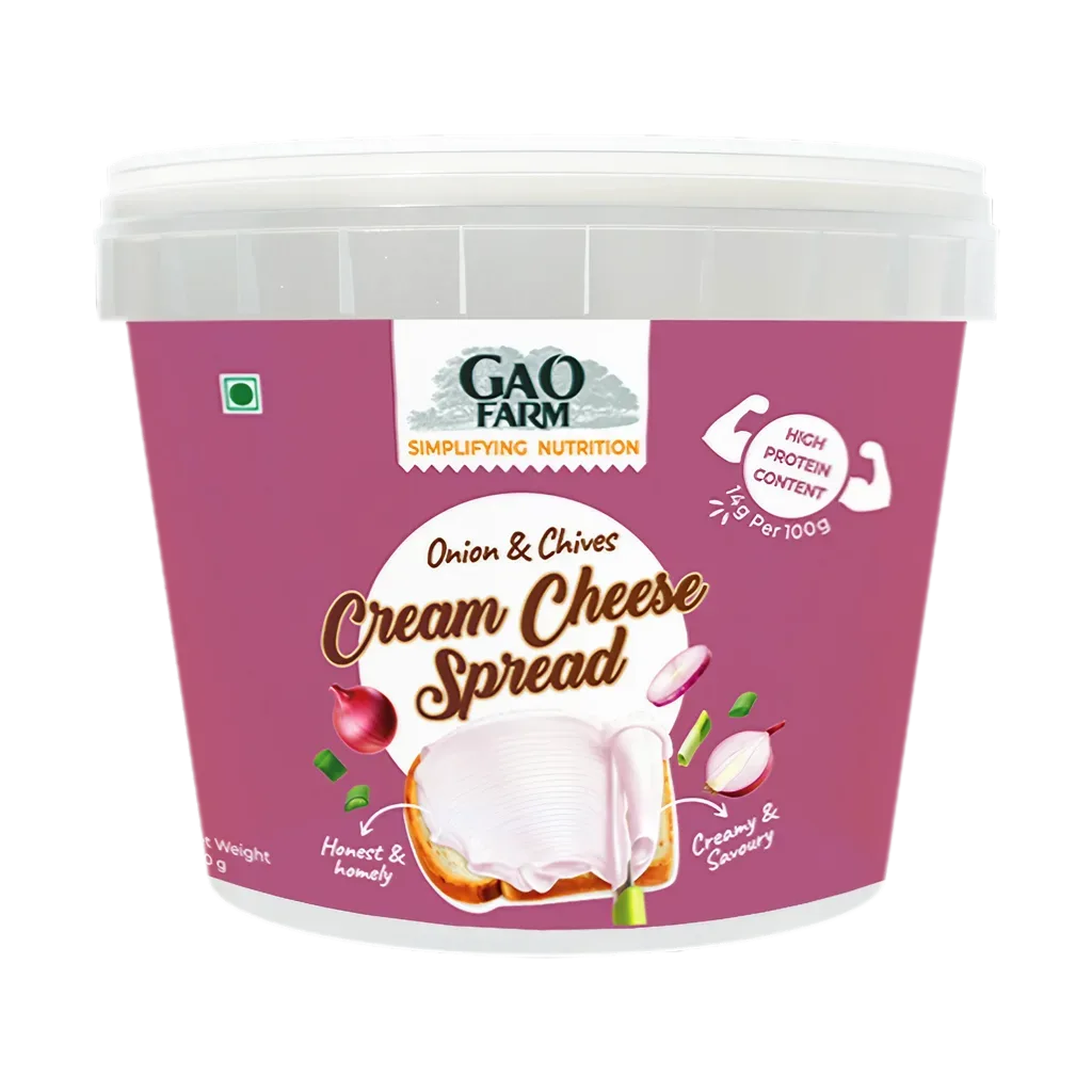 Onion and chives flavoured high protein cream cheese